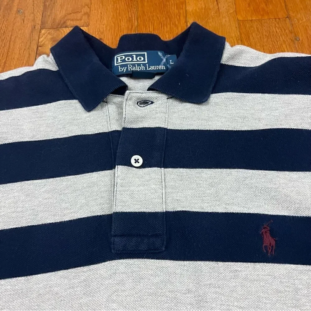 Vintage Small Pony Polo Ralph Lauren Striped Polo Fitted Men's L